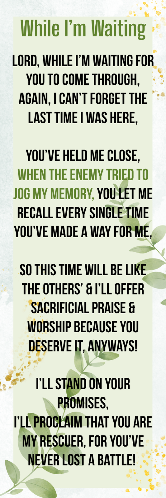 While I'm Waiting