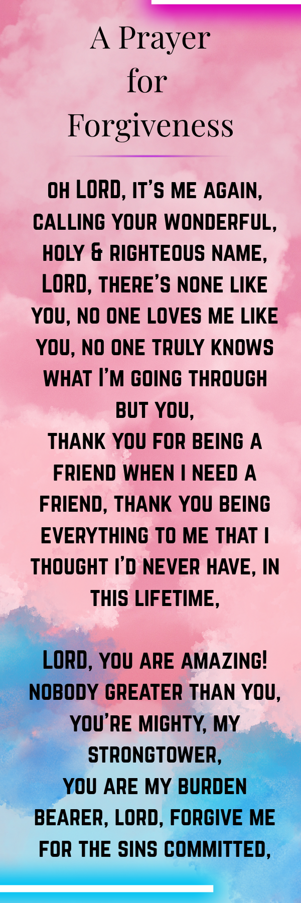 A Prayer for Forgiveness