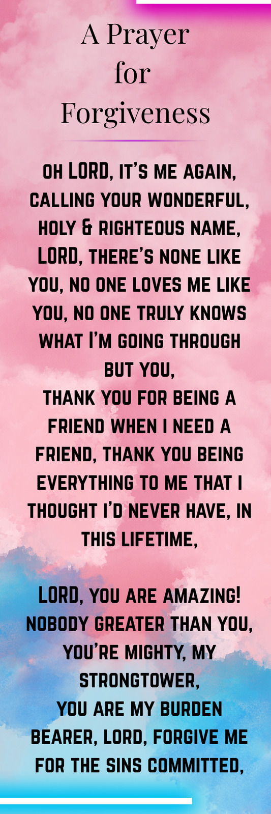 A Prayer for Forgiveness