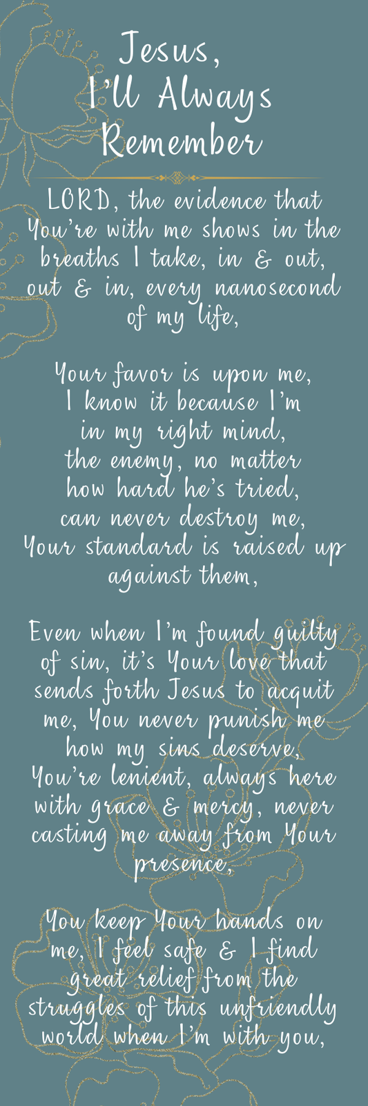 Jesus, I'll Always Remember