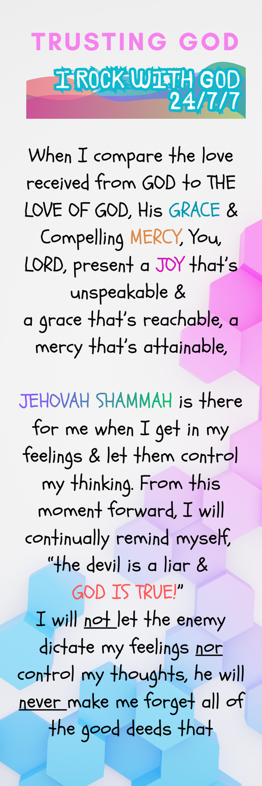Trusting GOD